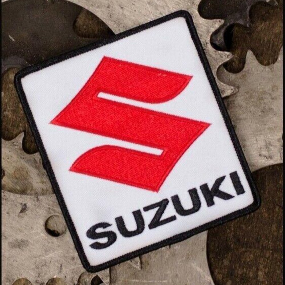 Suzuki Logo Red White Iron-On Patch NEW
